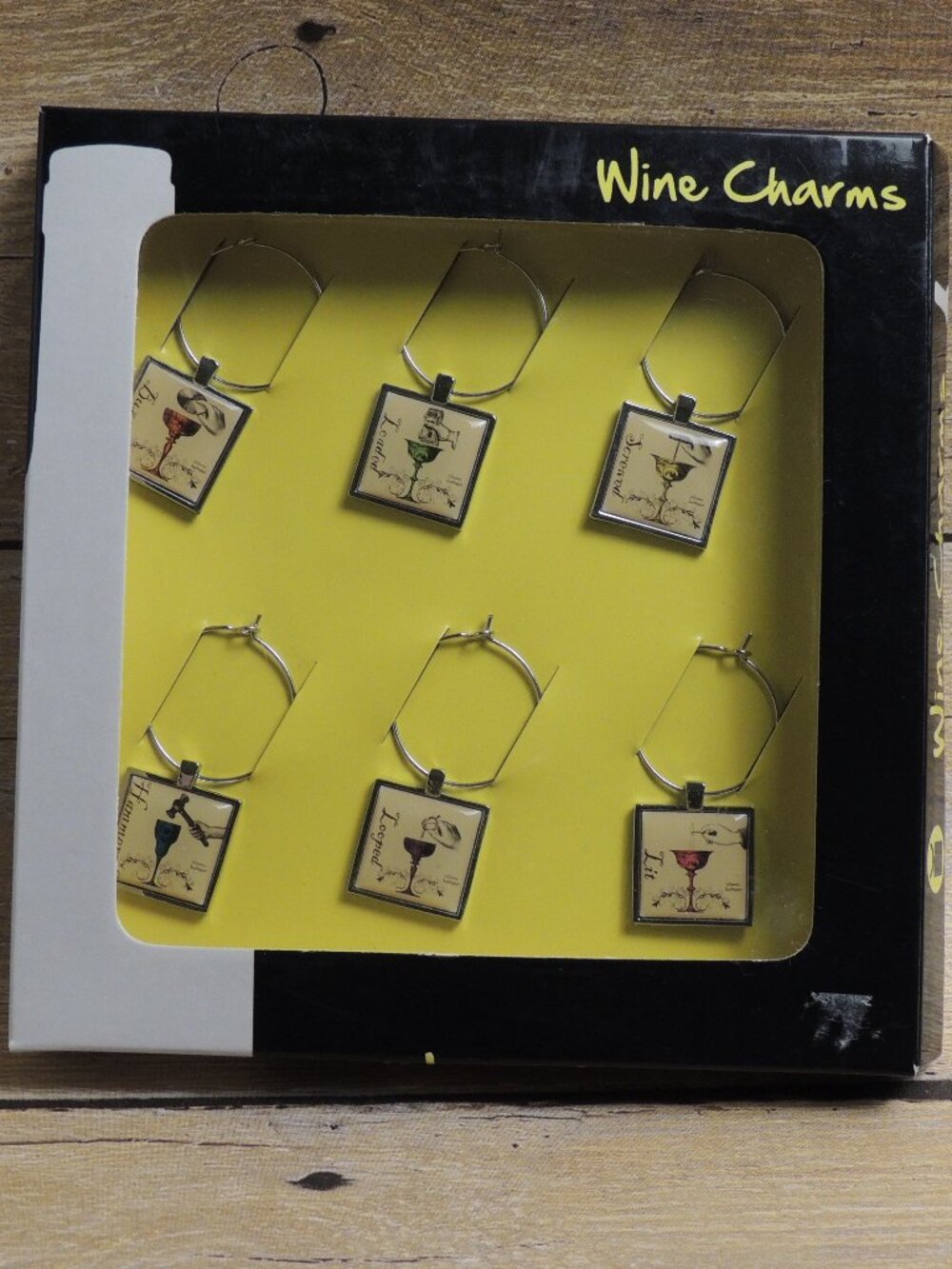 Thirstystone Wine Glass Charms Set of 6 NEW